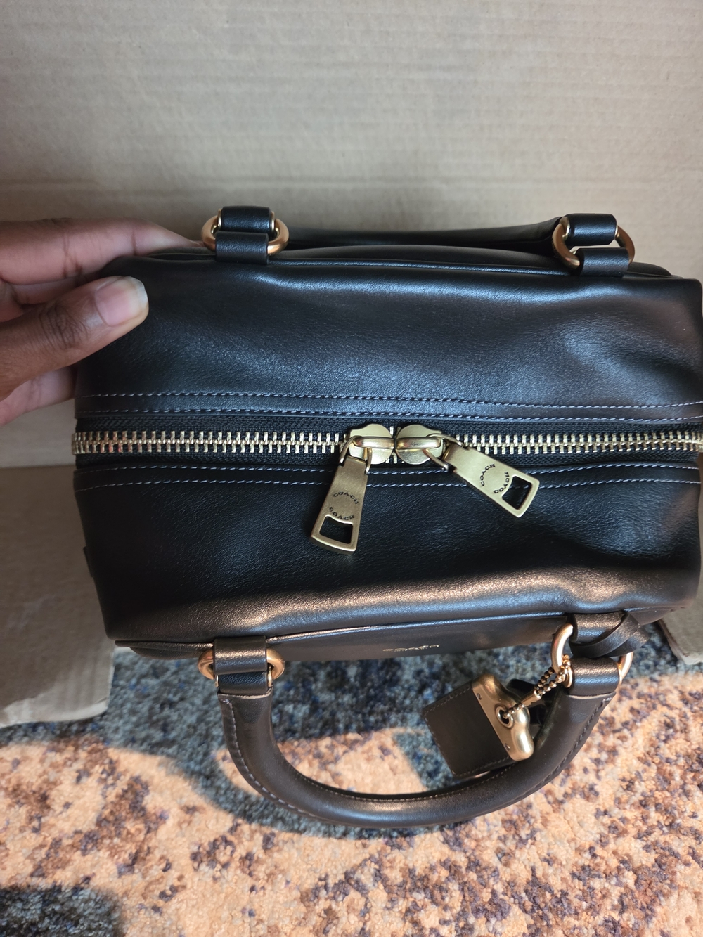 RESERVED COACH Cube Rogue 20 Bag In Black With Brass Hardware - Picture 7 of 11